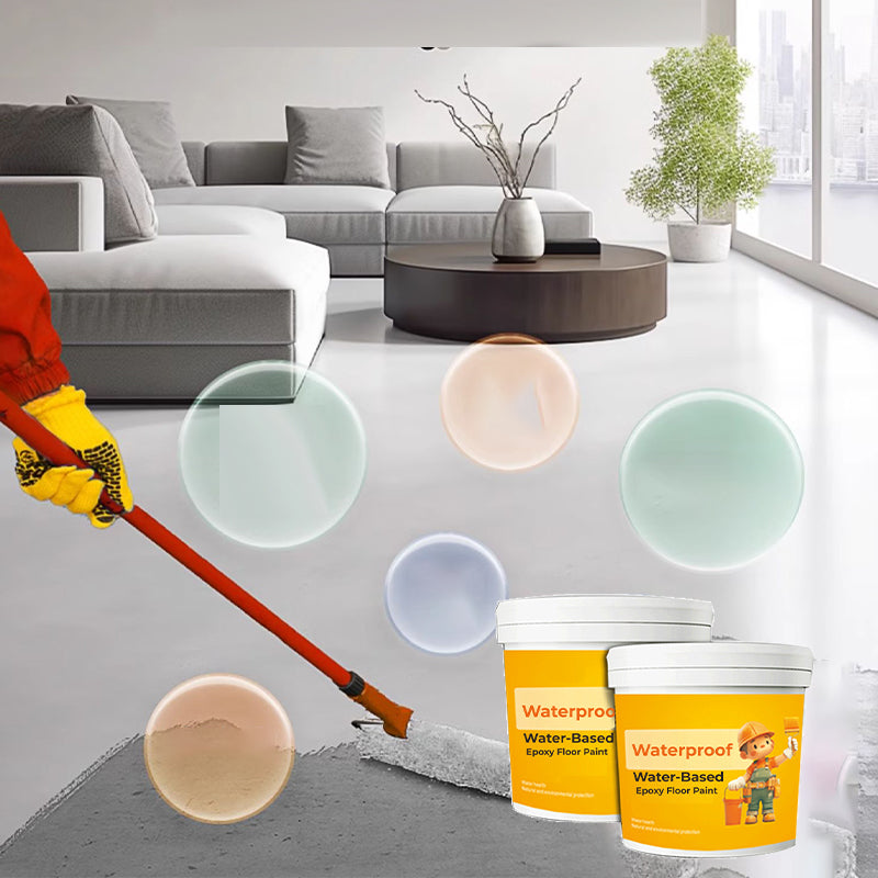 Bucket of waterproof floor paint